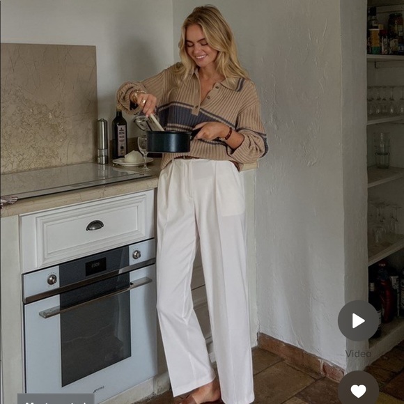 Na-Kd Claire rose collab offwhite trousers - Picture 2 of 9